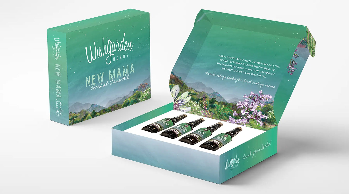 Postpartum Essentials Kit with Gift Box WishGarden Herbs
