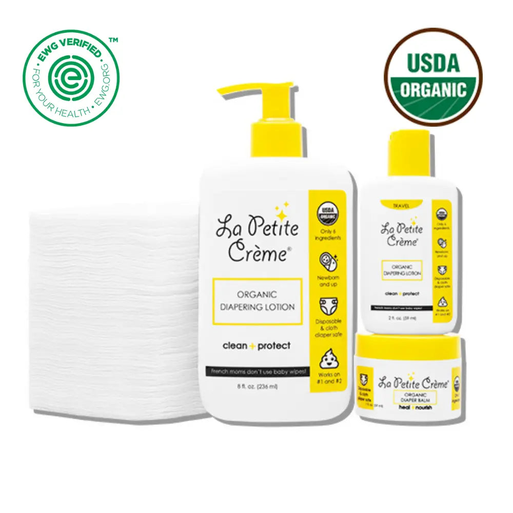 Organic French Diaper Care - Gift Set (Disposable Pads) La Petite Creme