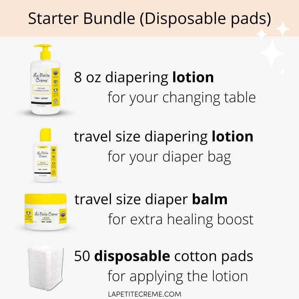 Organic French Diaper Care - Gift Set (Disposable Pads) La Petite Creme