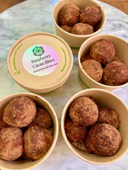 Raspberry Cacao Bites Nourish Meal Delivery