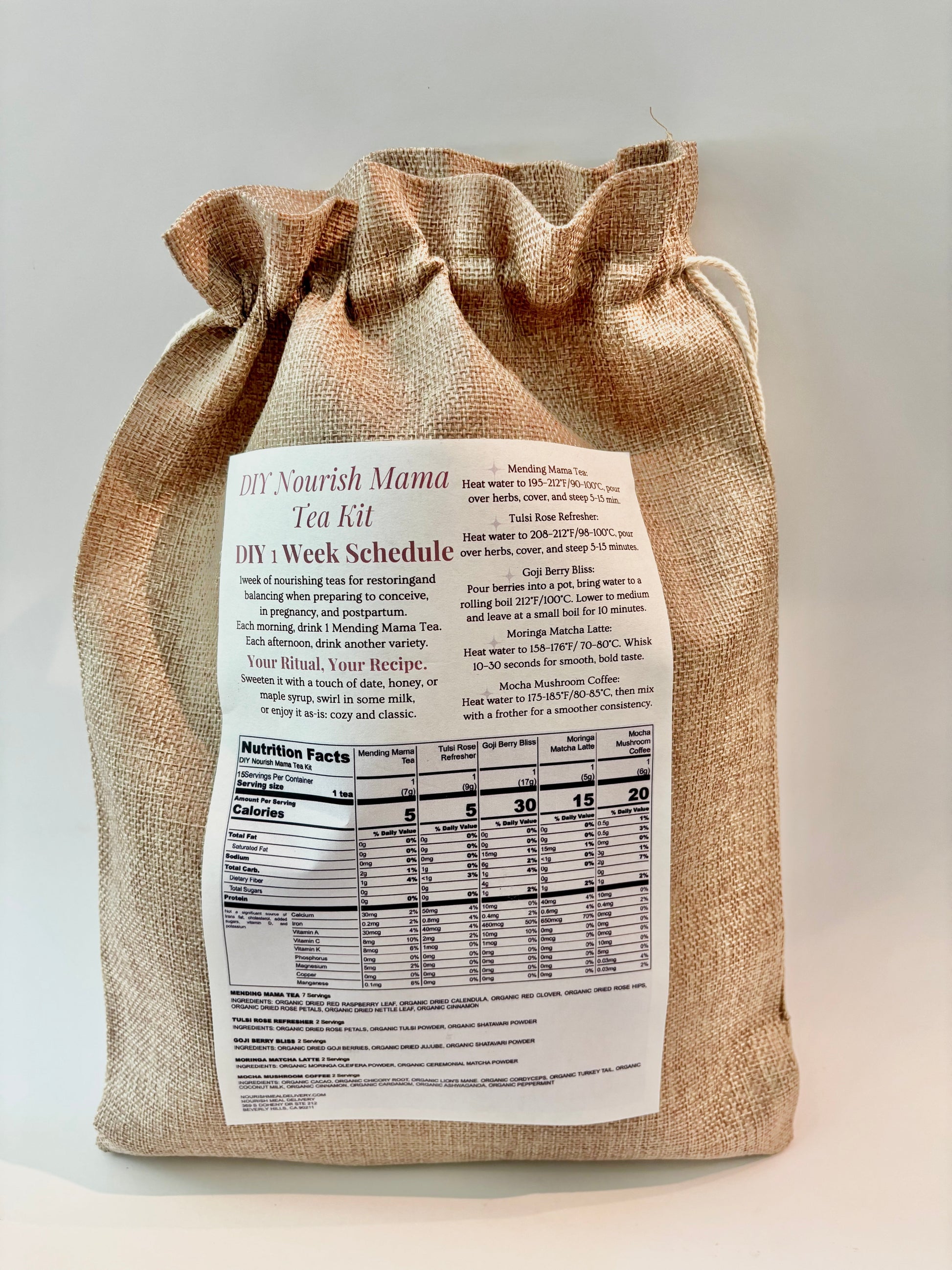 DIY Nourish Mama Tea Kit Nourish Meal Delivery